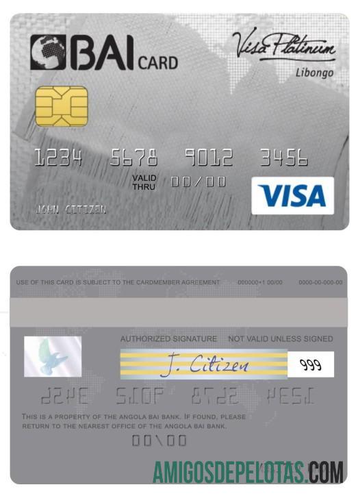 Angola Bai Bank Visa Platinum Card exemplo